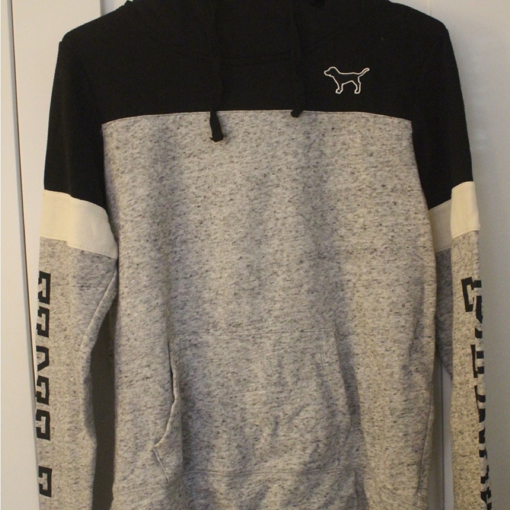 Victoria's Secret PINK Black and Gray Hoodie